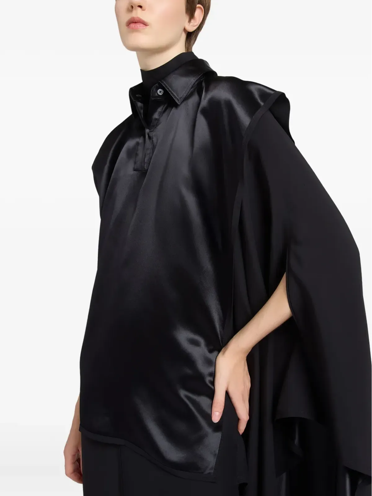 Ports 1961 サテンパネル・ドレープミディドレス - 画像4