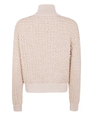 Elisabetta Franchi ハイネック ブークレニット セーター（クリーム色） - サムネイル2