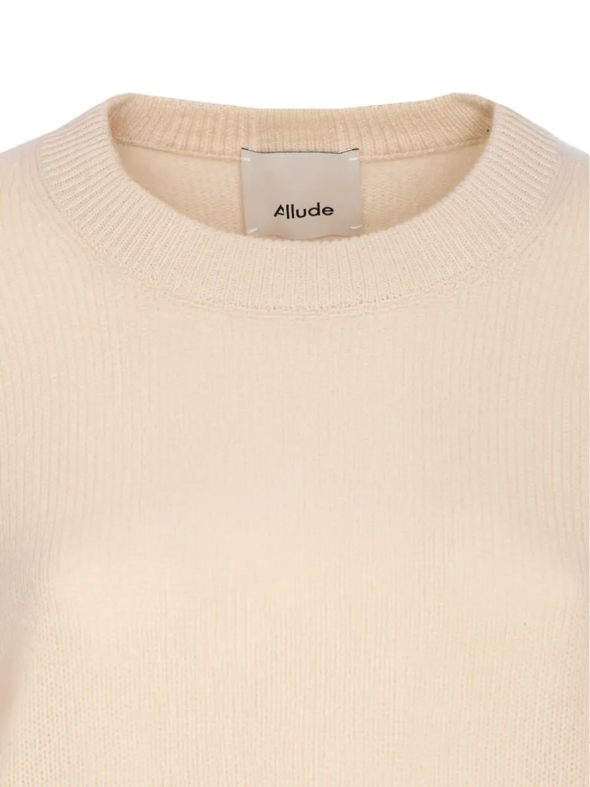 Allude リブ編みクルーネックセーター - 画像3