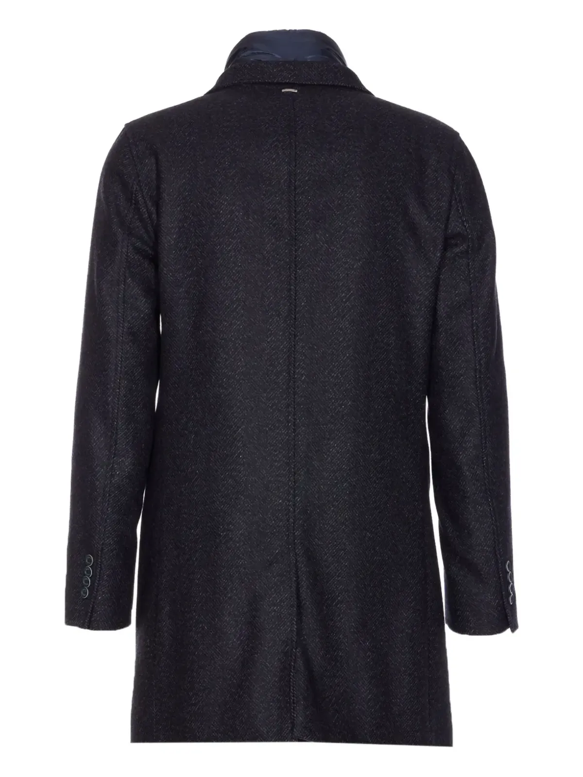 Herno ヘリンボーン シングルブレストコート ブルー - 画像2