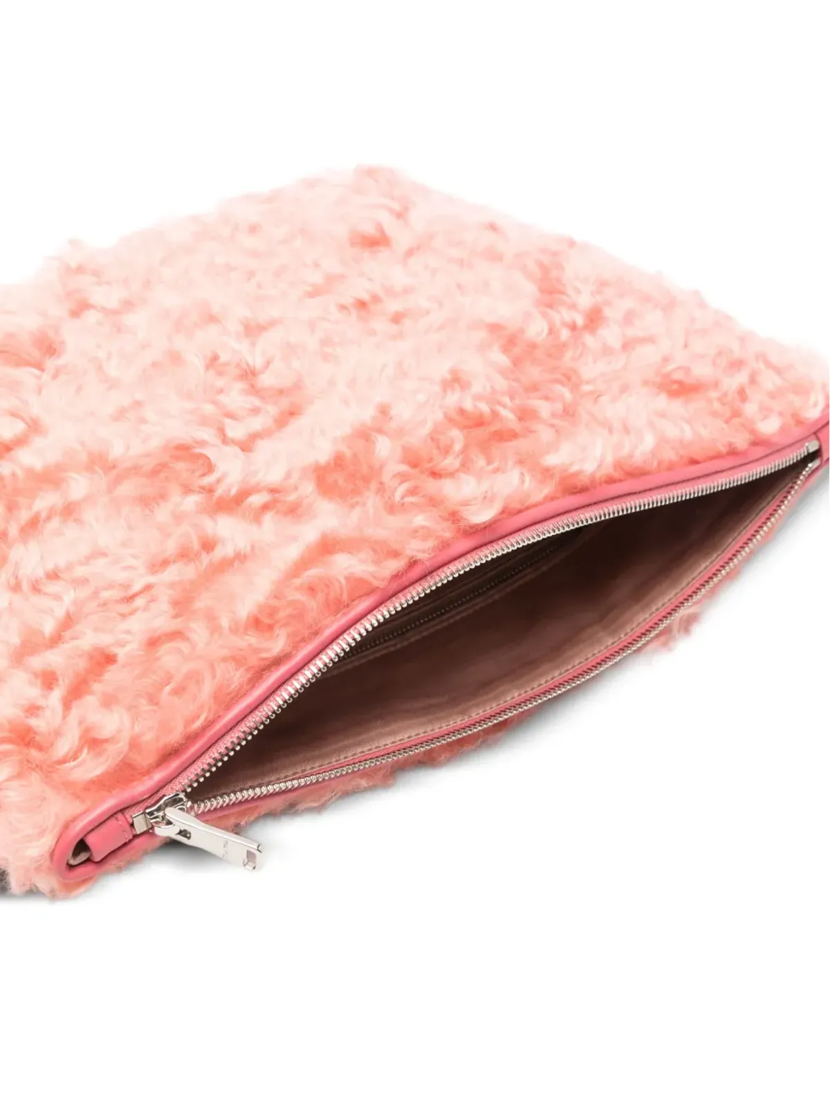 Miu Miu ジップトップシアリングクラッチバッグ - 画像5