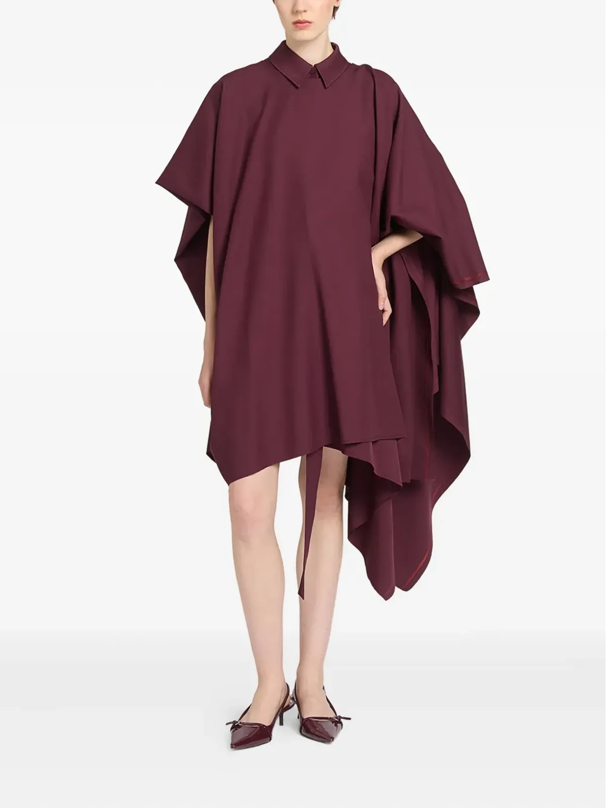 Ports 1961 ドレープネックラインのシャツミニドレス - 画像2