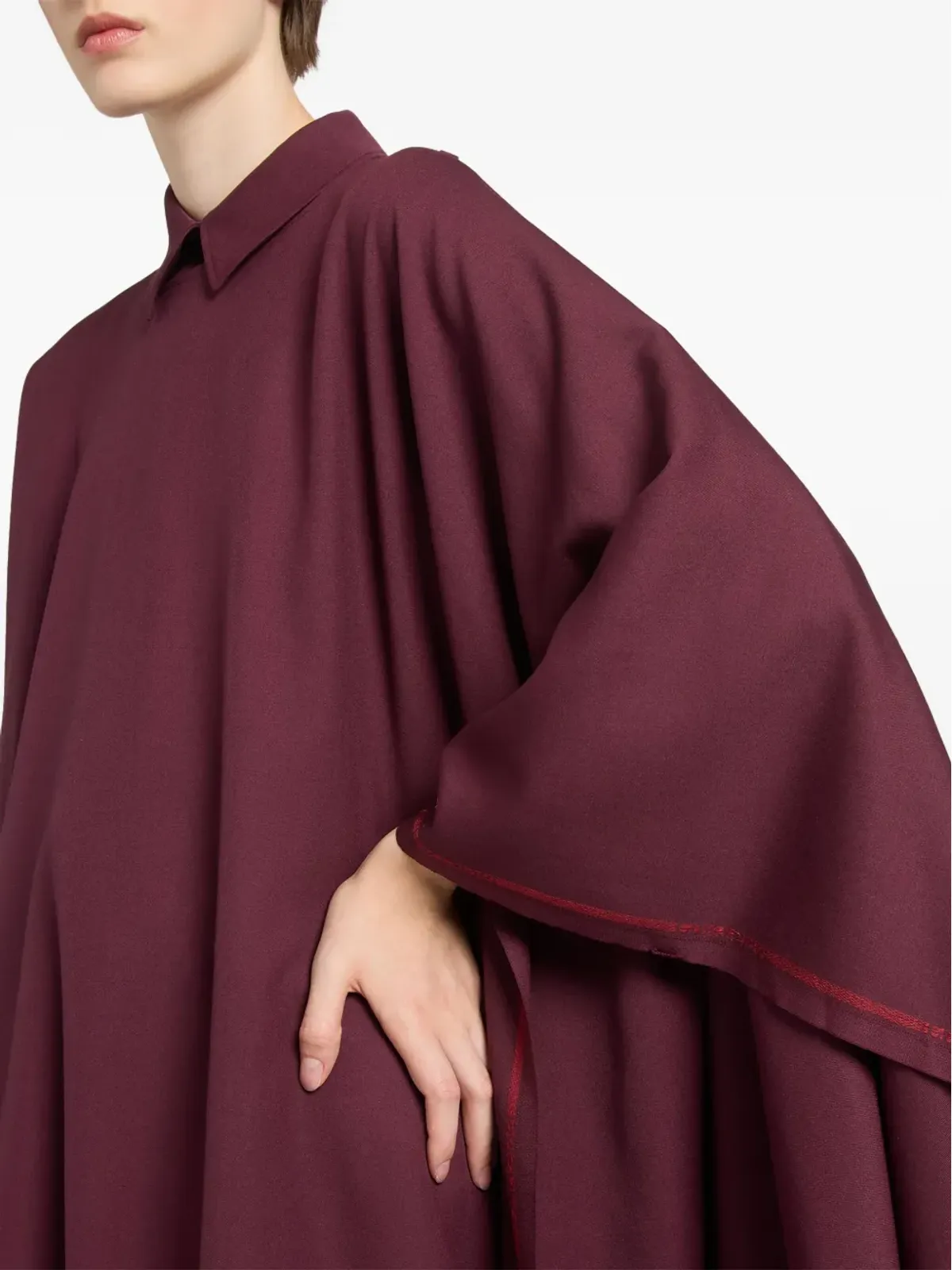 Ports 1961 ドレープネックラインのシャツミニドレス - 画像4