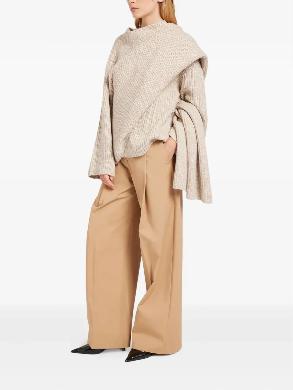 Ports 1961 アシンメトリック ラップセーター - 画像2