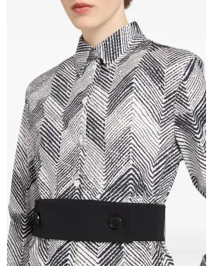Ports 1961 ジグザグ柄ベルト付きシャツ - サムネイル4