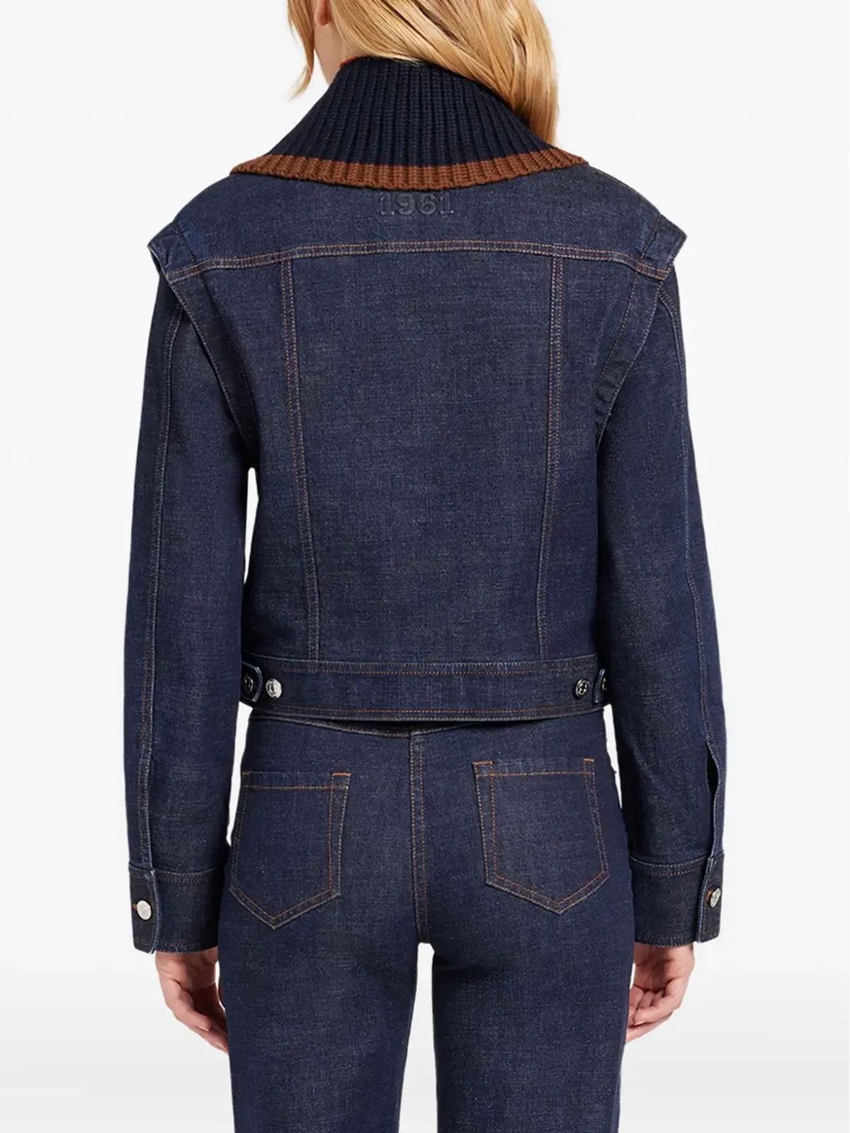 Ports 1961 編み込みカラーのデニムジャケット - 画像3