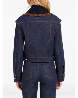 Ports 1961 編み込みカラーのデニムジャケット - サムネイル3