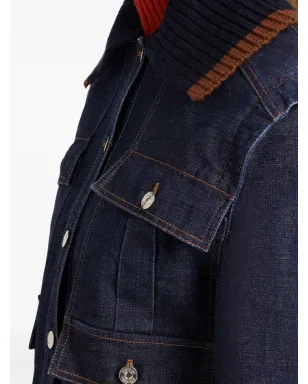 Ports 1961 編み込みカラーのデニムジャケット - サムネイル4