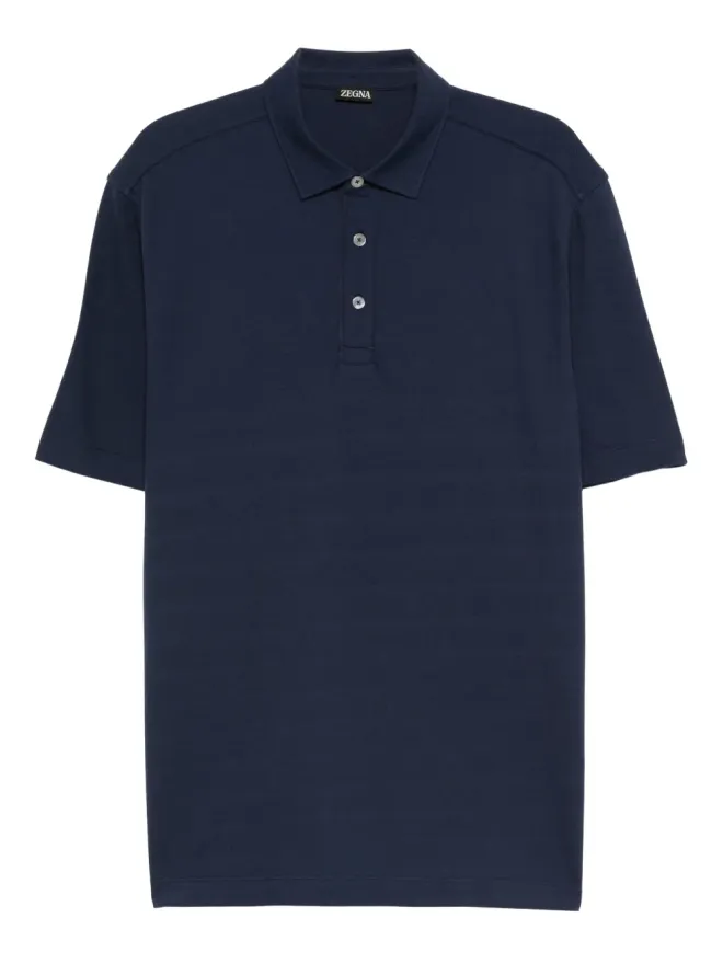 ZEGNA Zegna 半袖ボタンポロシャツ - Blueの商品画像