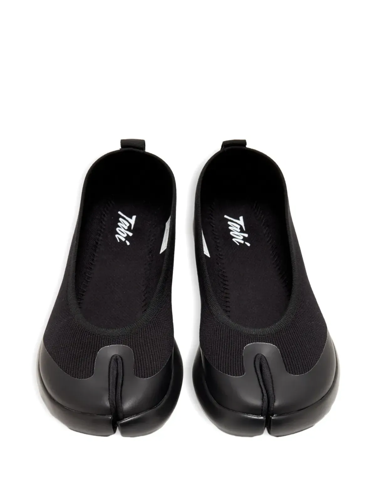 Tabi Footwear 足袋トゥ編み込みバレエフラット ブラック - 画像3