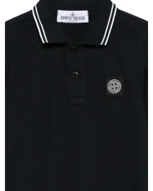 Stone Island Junior ティップドカラー ロゴパッチ ポロシャツ - サムネイル3