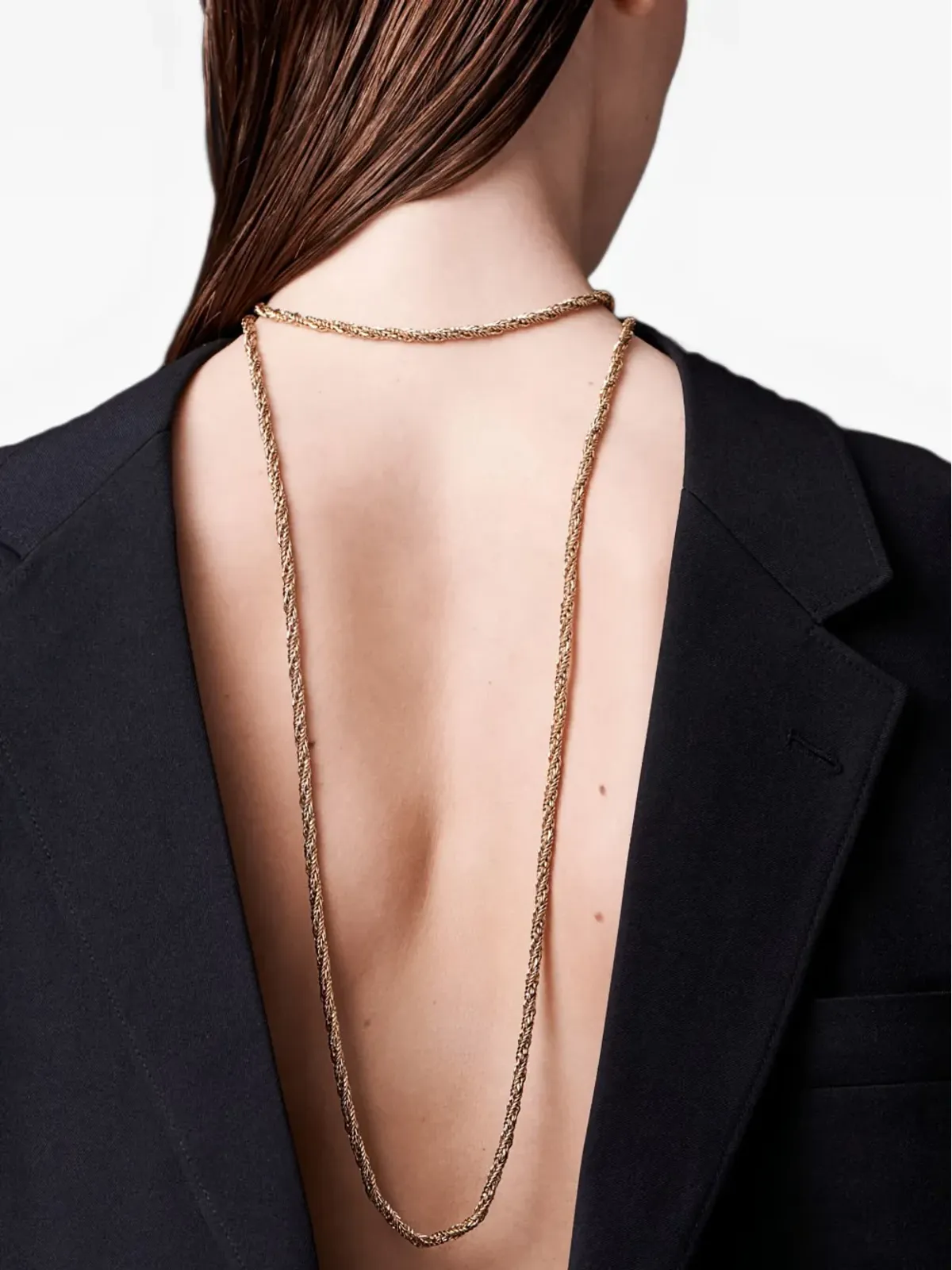Christian Dior Pre-Owned 1968 ツイストヘリンボーン チェーン ネックレス - 画像2