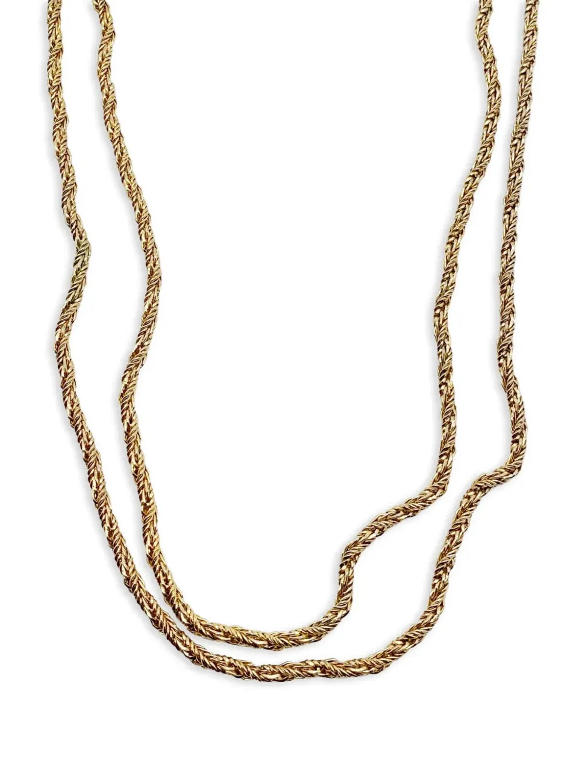 Christian Dior Pre-Owned 1968 ツイストヘリンボーン チェーン ネックレス - 画像4