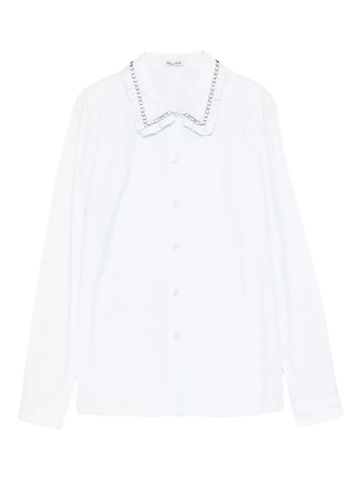 Miu Miu エンベリッシュド・フリルカラー・シャツ - Grey - 画像1