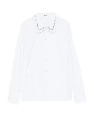 Miu Miu エンベリッシュド・フリルカラー・シャツ - Grey - サムネイル1