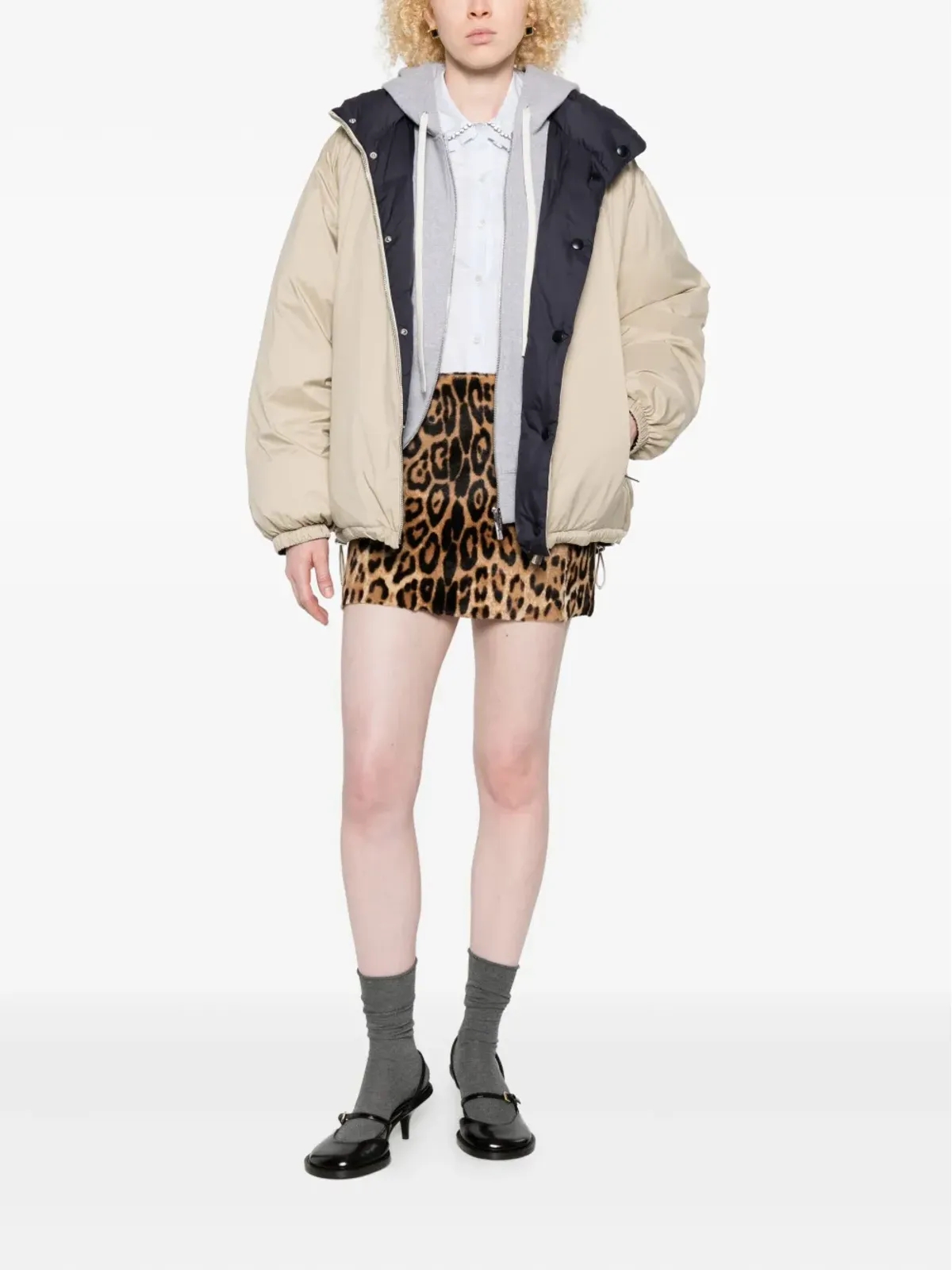 Miu Miu エンベリッシュド・フリルカラー・シャツ - Grey - 画像2