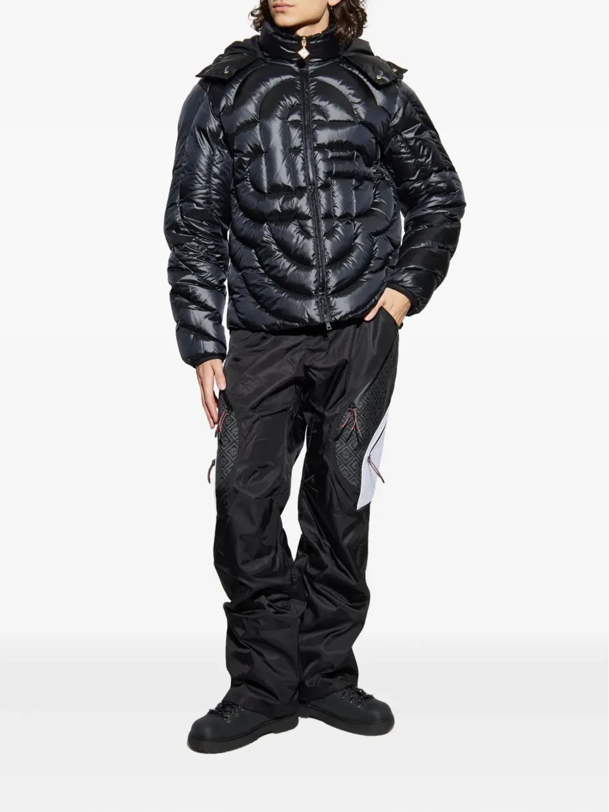 Casablanca monogram panelled trousers - Black - 画像2