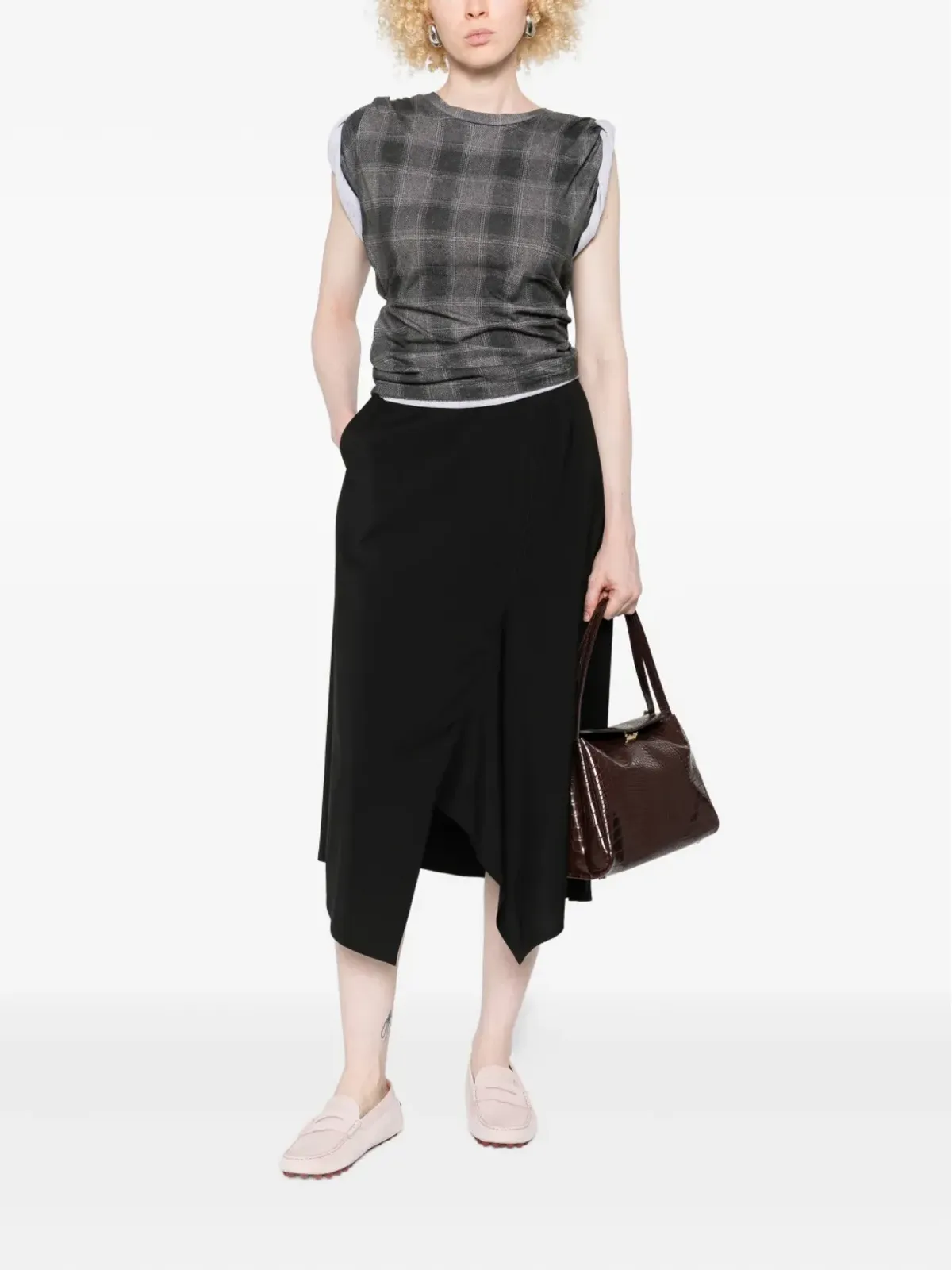LOEWE アシンメトリック ミディスカート - 画像2