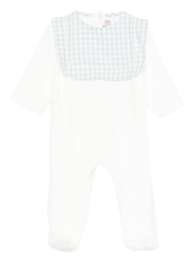 La Stupenderia La Stupenderia ギンガムパネル入りベビーロンパース - Whiteの商品画像