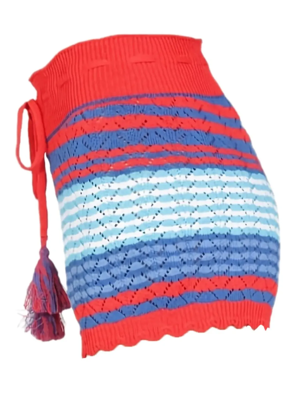 Gallo ストライプ柄タッセルディテールショーツ - レッド - 画像3