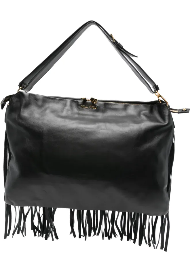 Miu Miu Miu Miu フリンジレザーショルダーバッグの商品画像