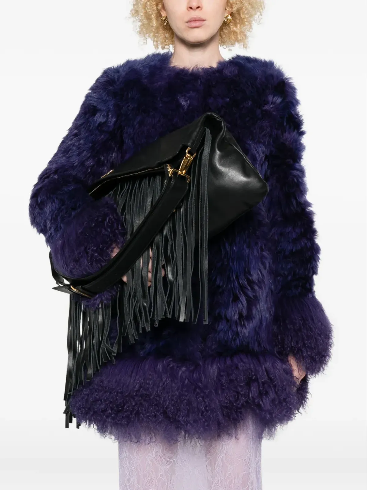 Miu Miu フリンジレザーショルダーバッグ - 画像2