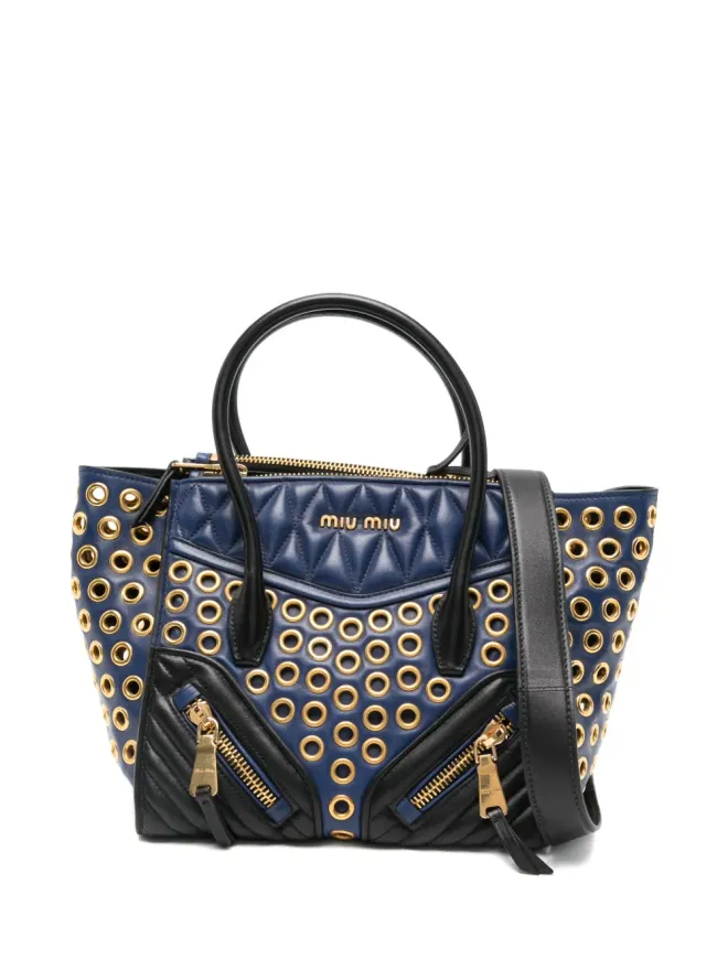 Miu Miu Miu Miu パネルドキルテッド アイレットディテール トートバッグの商品画像