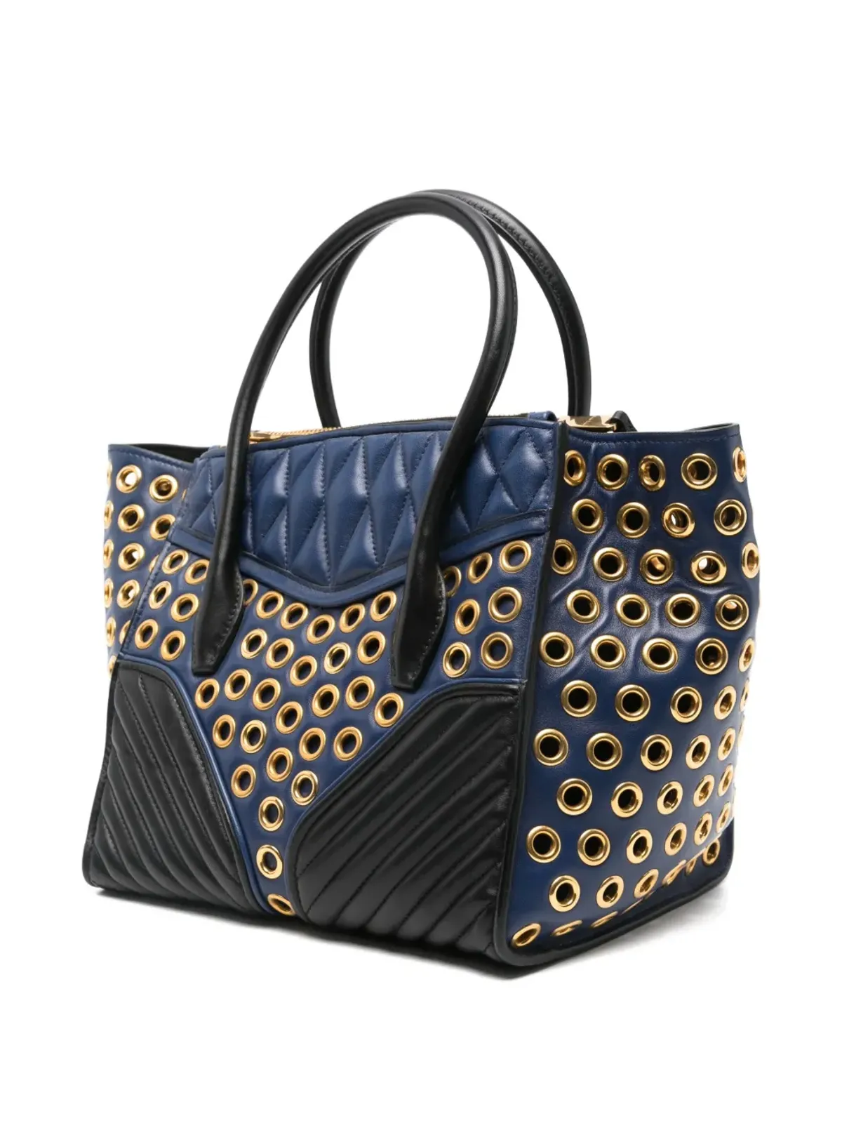 Miu Miu パネルドキルテッド アイレットディテール トートバッグ - 画像3
