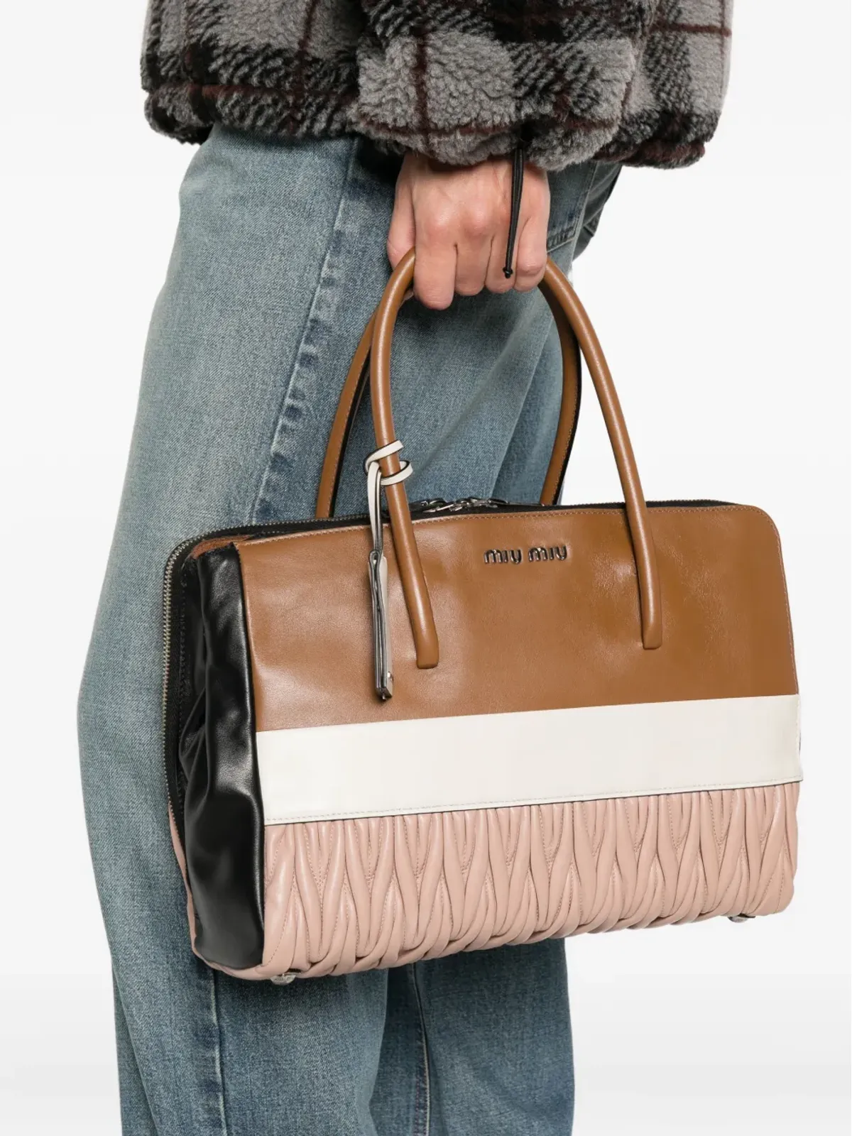 Miu Miu ルシュード ロゴディテール トートバッグ - 画像2
