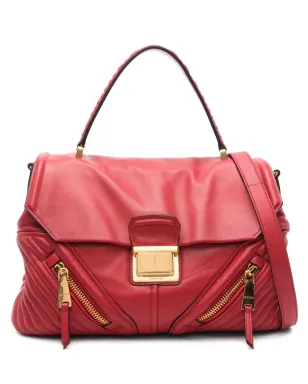 Miu Miu ジップファスナー付き キルティング トートバッグ - レッド - サムネイル1
