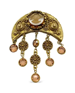 Jennifer Gibson Jewellery 1960年代 ゴレット・インタグリオ 三日月ブローチ - サムネイル1