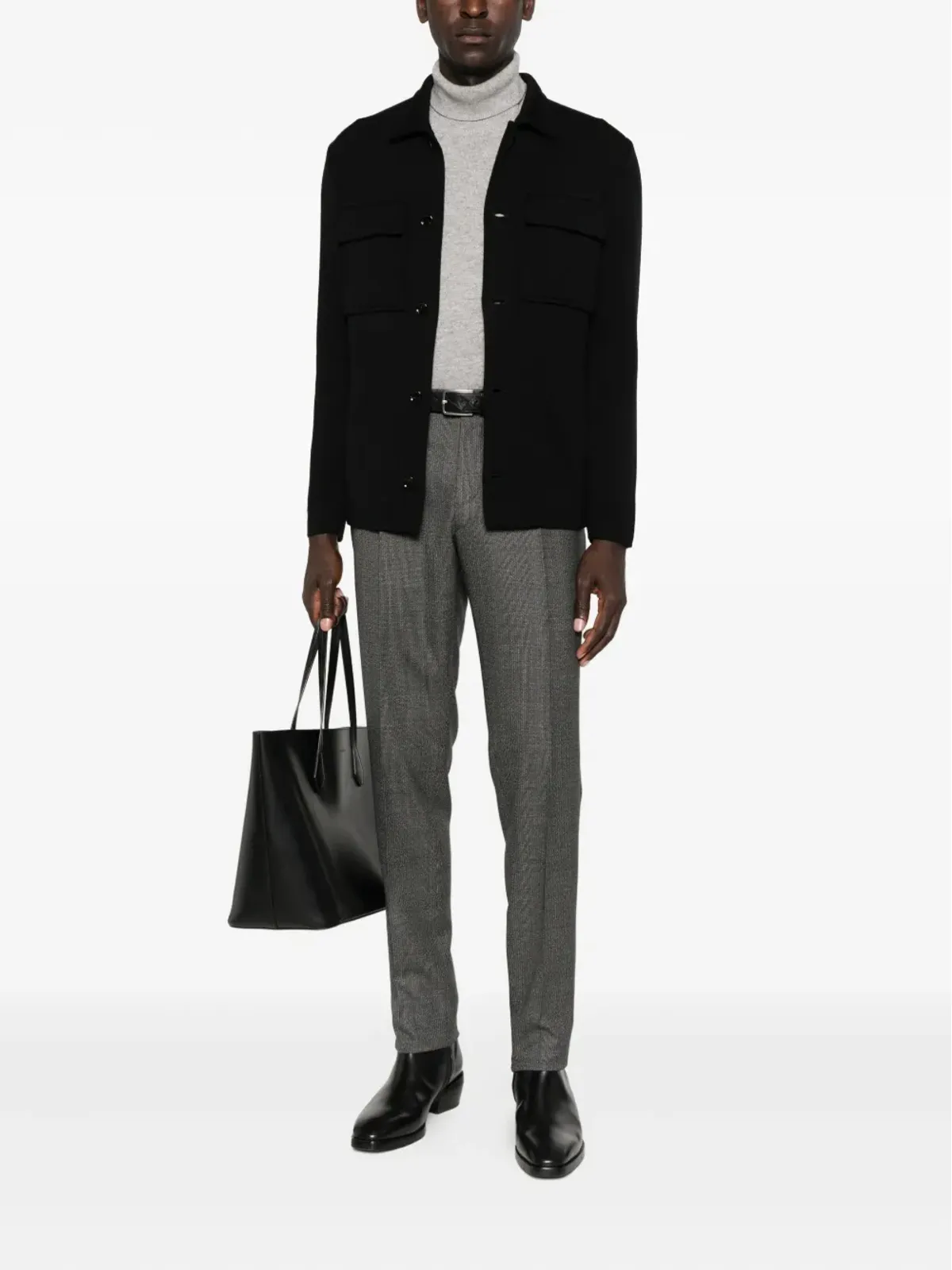 Lardini パッチポケット付きボタンフロントジャケット - 画像2