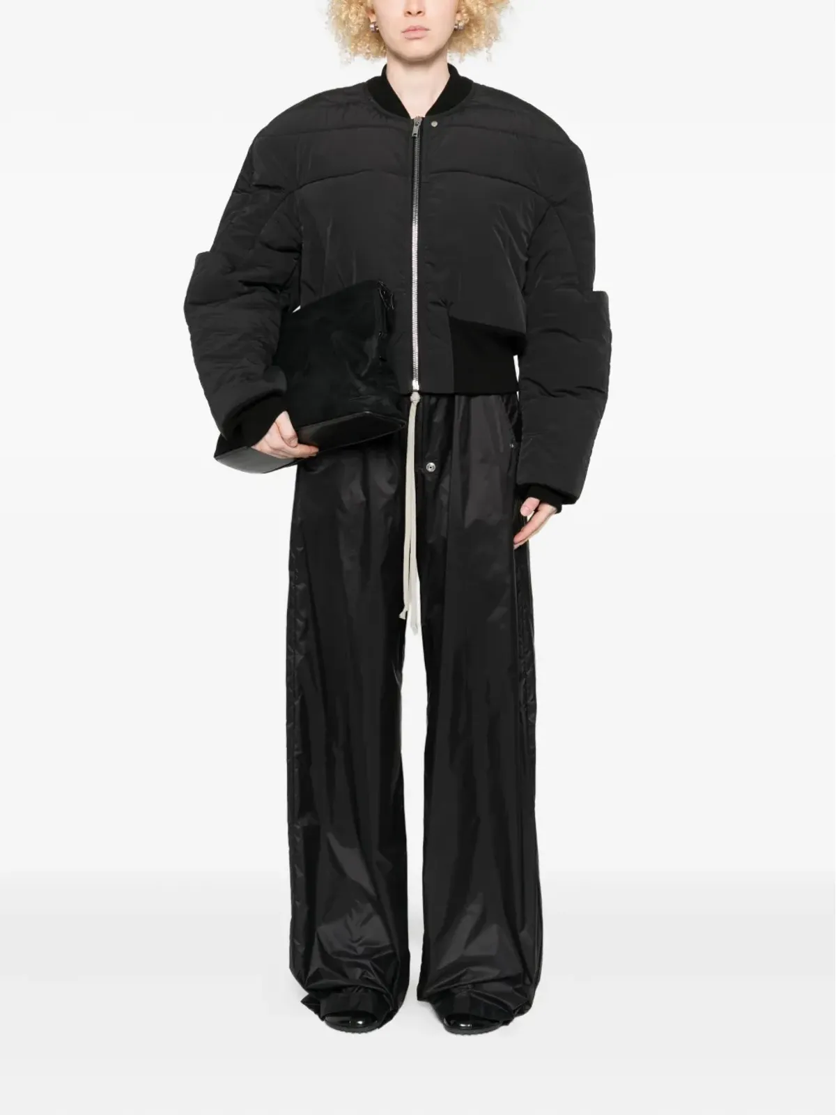 Rick Owens DRKSHDW ドローストリングポケット付きパラッツォパンツ - 画像2