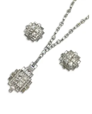 Christian Dior Pre-Owned 1970年代アールデコ ペンダントネックレスとイヤリング セット - シルバー - サムネイル4