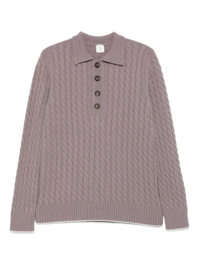 Eleventy Eleventy ケーブルニットポロセーターの商品画像
