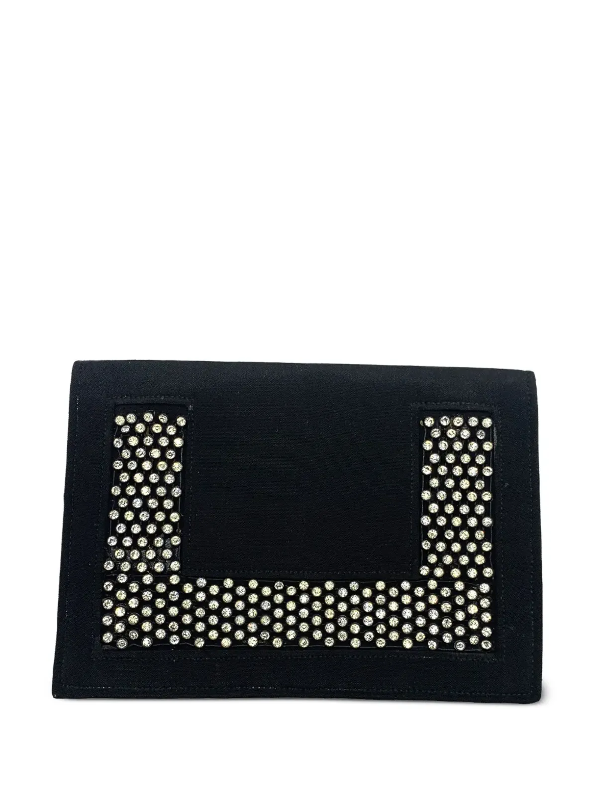 Jennifer Gibson Jewellery 1930s rhinestone silk clutch bag - Black - 画像1