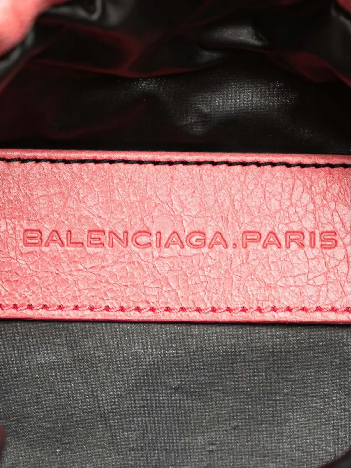 Balenciaga Pre-Owned ラムスキン モトクロス Move On ドローストリングポーチ - ピンク - 画像5
