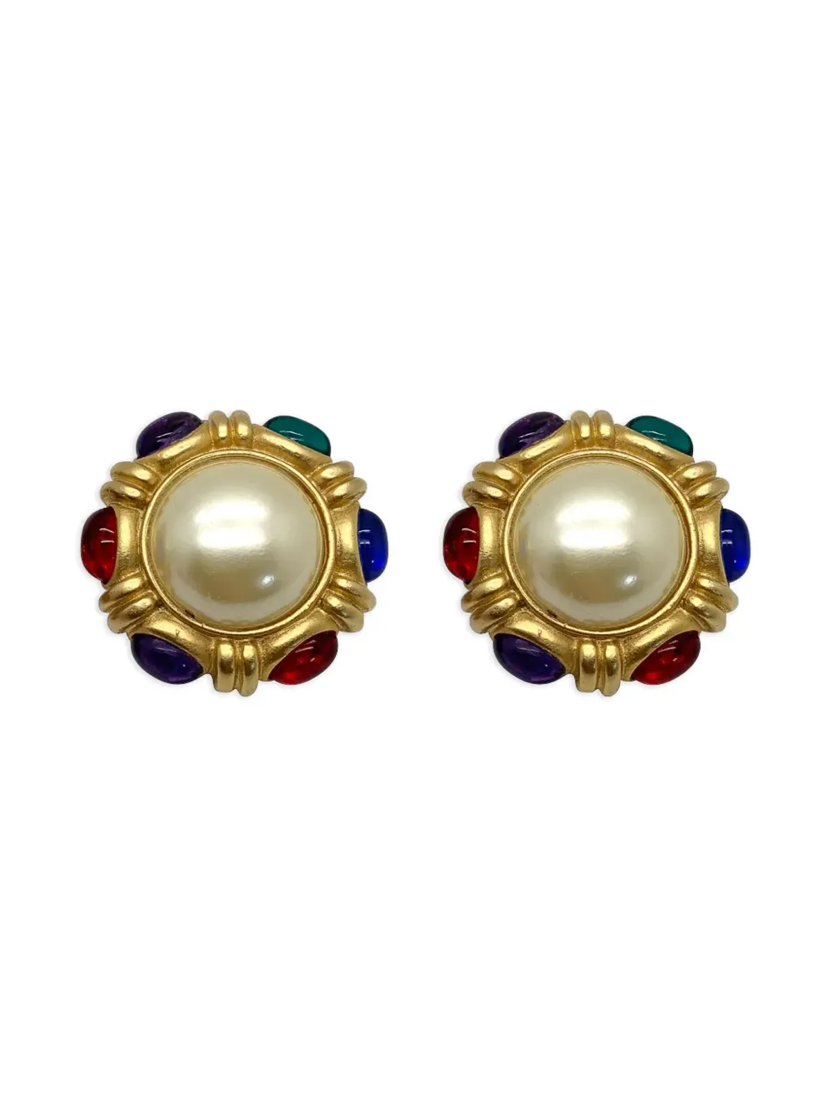 Jennifer Gibson Jewellery 1980年代 Mughal cabochon-cut イヤリング - ゴールド - 画像1