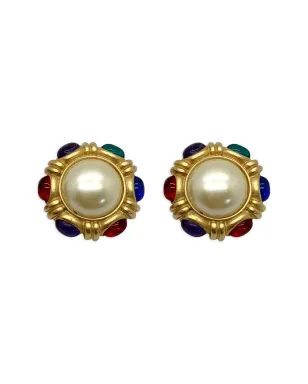 Jennifer Gibson Jewellery 1980年代 Mughal cabochon-cut イヤリング - ゴールド - サムネイル1