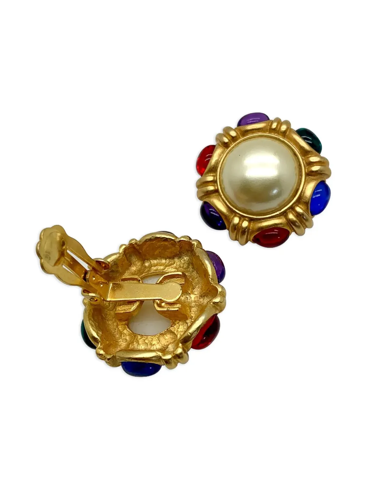 Jennifer Gibson Jewellery 1980年代 Mughal cabochon-cut イヤリング - ゴールド - 画像2