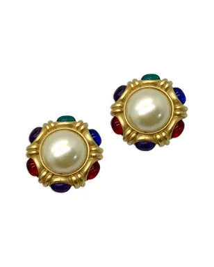 Jennifer Gibson Jewellery 1980年代 Mughal cabochon-cut イヤリング - ゴールド - サムネイル3