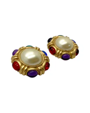 Jennifer Gibson Jewellery 1980年代 Mughal cabochon-cut イヤリング - ゴールド - サムネイル4