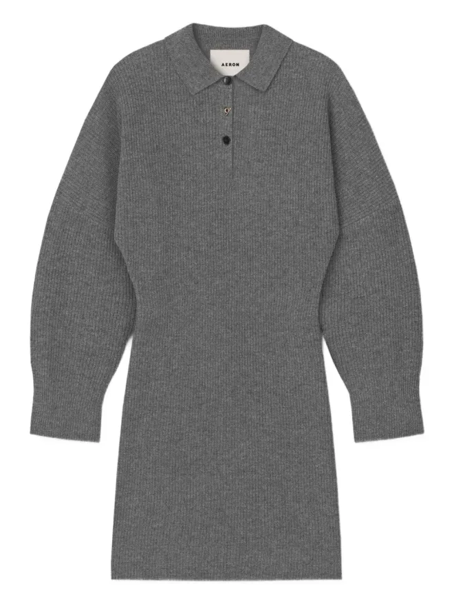 AERON AERON リブ編みポロネックミニドレス - グレーの商品画像