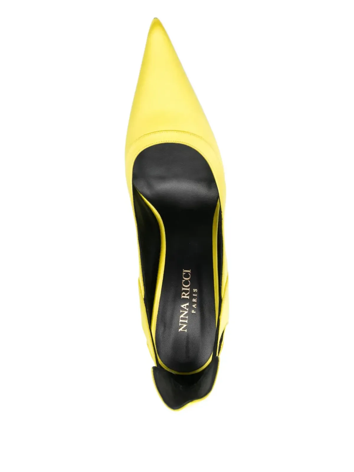 Nina Ricci Pre-Owned 105mmサテンカットアウトパンプス - イエロー - 画像4