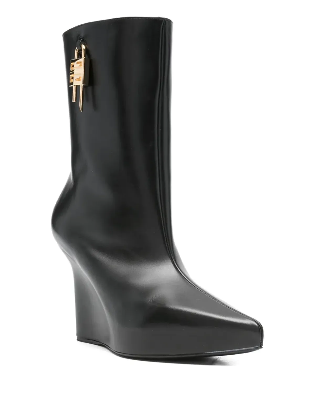 Givenchy Pre-Owned 120mm 4G ロックディテール ウェッジブーツ ブラック - 画像2
