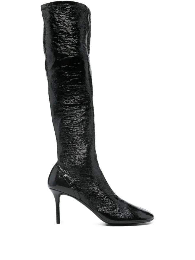 Courrèges Pre-Owned Courrèges Pre-Owned Oblique stiletto-heel boots - Blackの商品画像