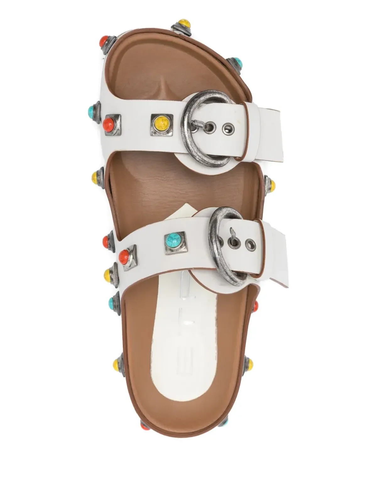 Etro Pre-Owned 装飾付きダブルバックルストラップサンダル - ホワイト - 画像4