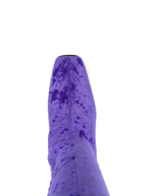 Stella McCartney Pre-Owned velour knee-high boots - パープル - サムネイル4