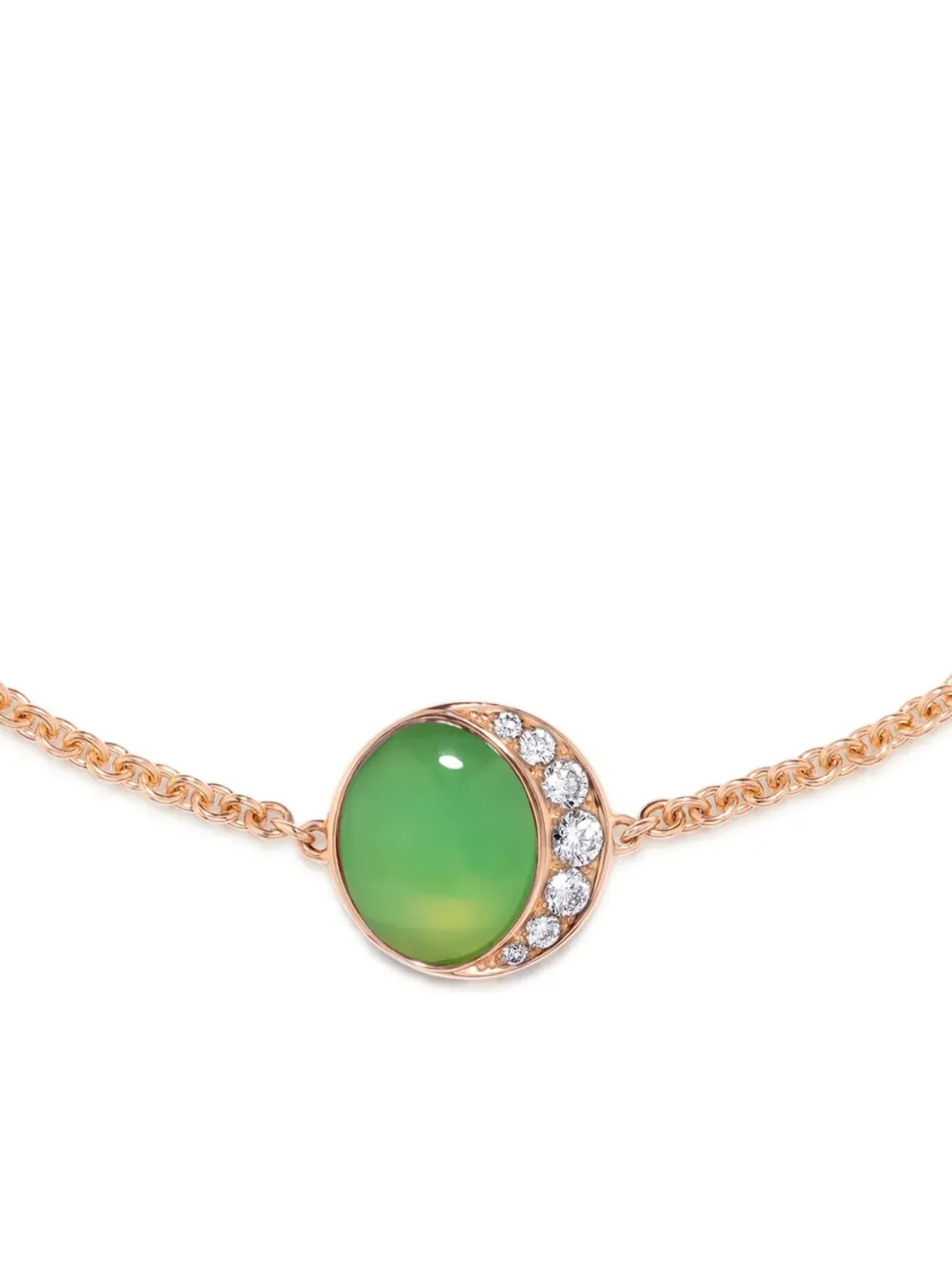 David Morris 18K ローズゴールド Fortuna クリソプレーズ＆ダイヤモンド ブレスレット - 画像2