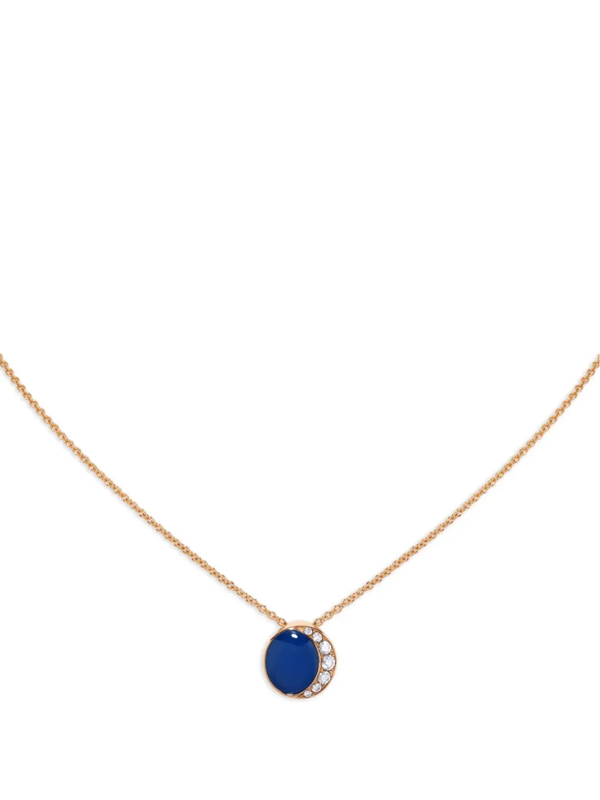 David Morris 18K ローズゴールド Fortuna ダイヤモンドとアゲート ネックレス - 画像2